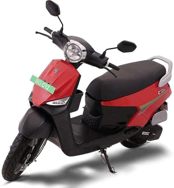 BGauss BG C12i Ex Electric Scooter with Charger, Red Black (Advance Booking for Ex-Showroom)