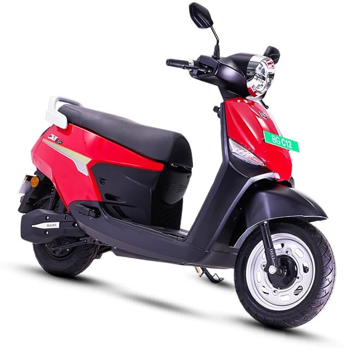 BGauss BG C12i Ex Electric Scooter with Charger, Red Black (Advance Booking for Ex-Showroom)