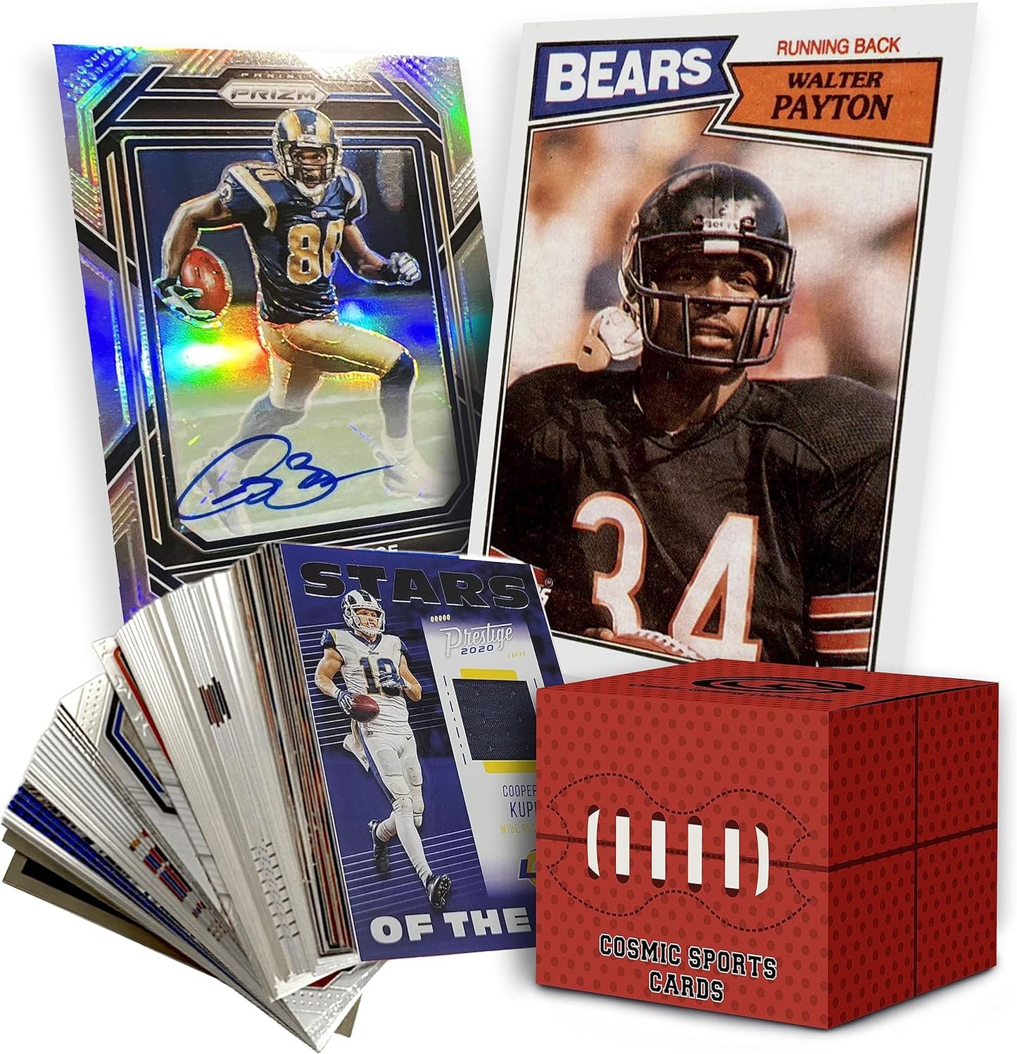 Football Card Mystery Box NFL Trading Cards 2023 | Includes 2023 NFL Football Cards | 100x Official Cards | 10x Hall of Famers | 10x Rookies | 4X Autograph or Relic Cards Guaranteed