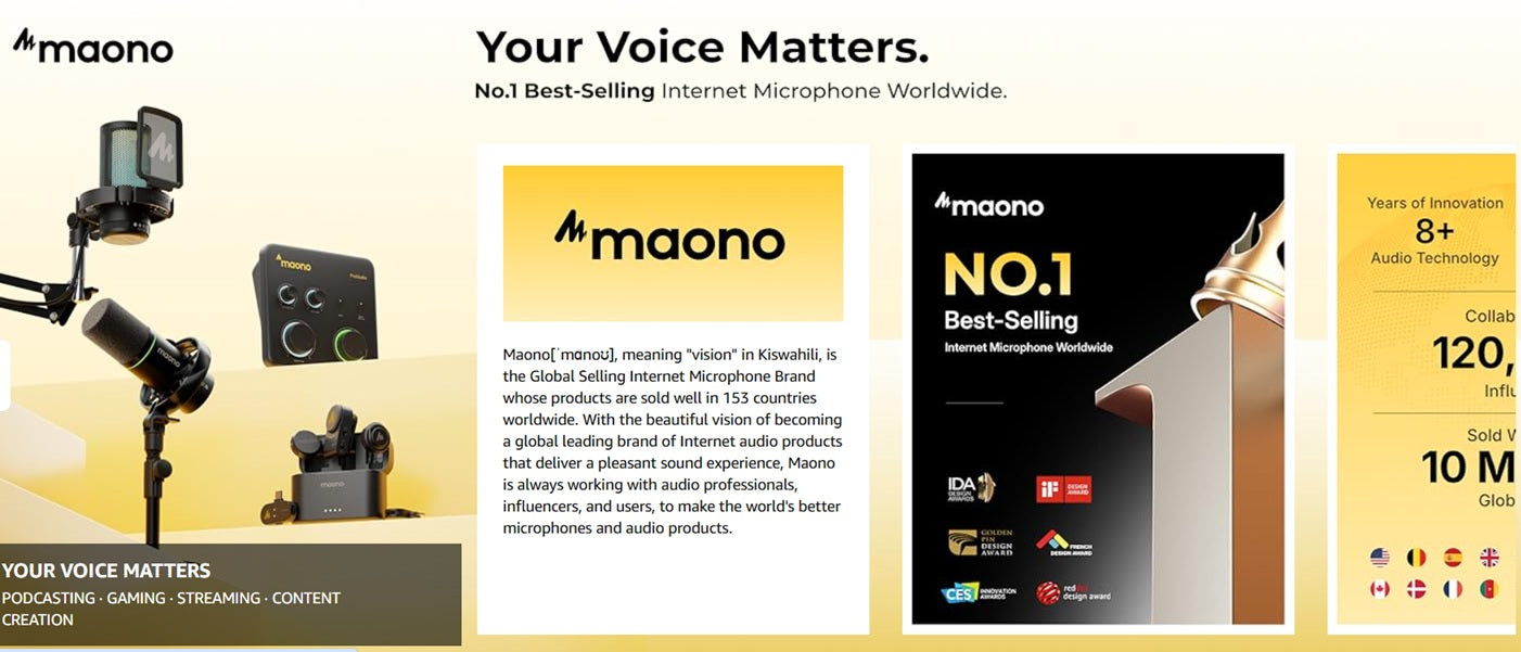 MAONO PD100S XLR Dynamic Microphone for Podcast | Cardioid Studio Microphone with Boom Arm, Voice Isolation Technology & Metal Body for Recording, Streaming, Voice Over & Home Studio