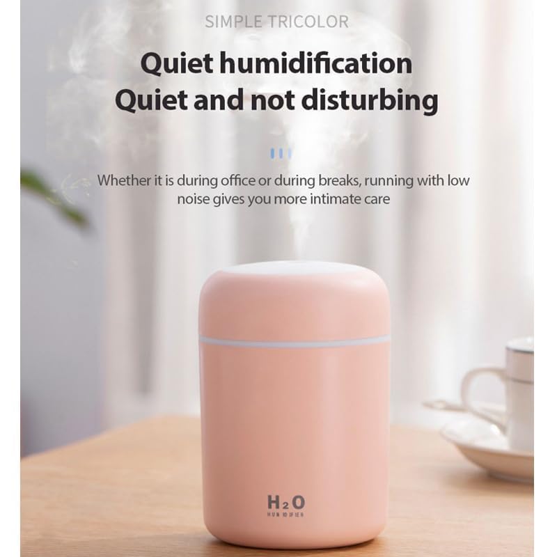 Larrito Wooden Cool Mist Humidifier | Essential Oil Diffuser with Color Changing LED Lights | Aroma Air Humidifier for Home, Office, Car, Baby Room | Auto Shut-Off | Multicolour