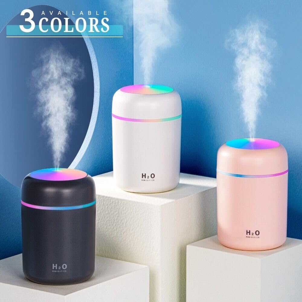 Larrito Wooden Cool Mist Humidifier | Essential Oil Diffuser with Color Changing LED Lights | Aroma Air Humidifier for Home, Office, Car, Baby Room | Auto Shut-Off | Multicolour