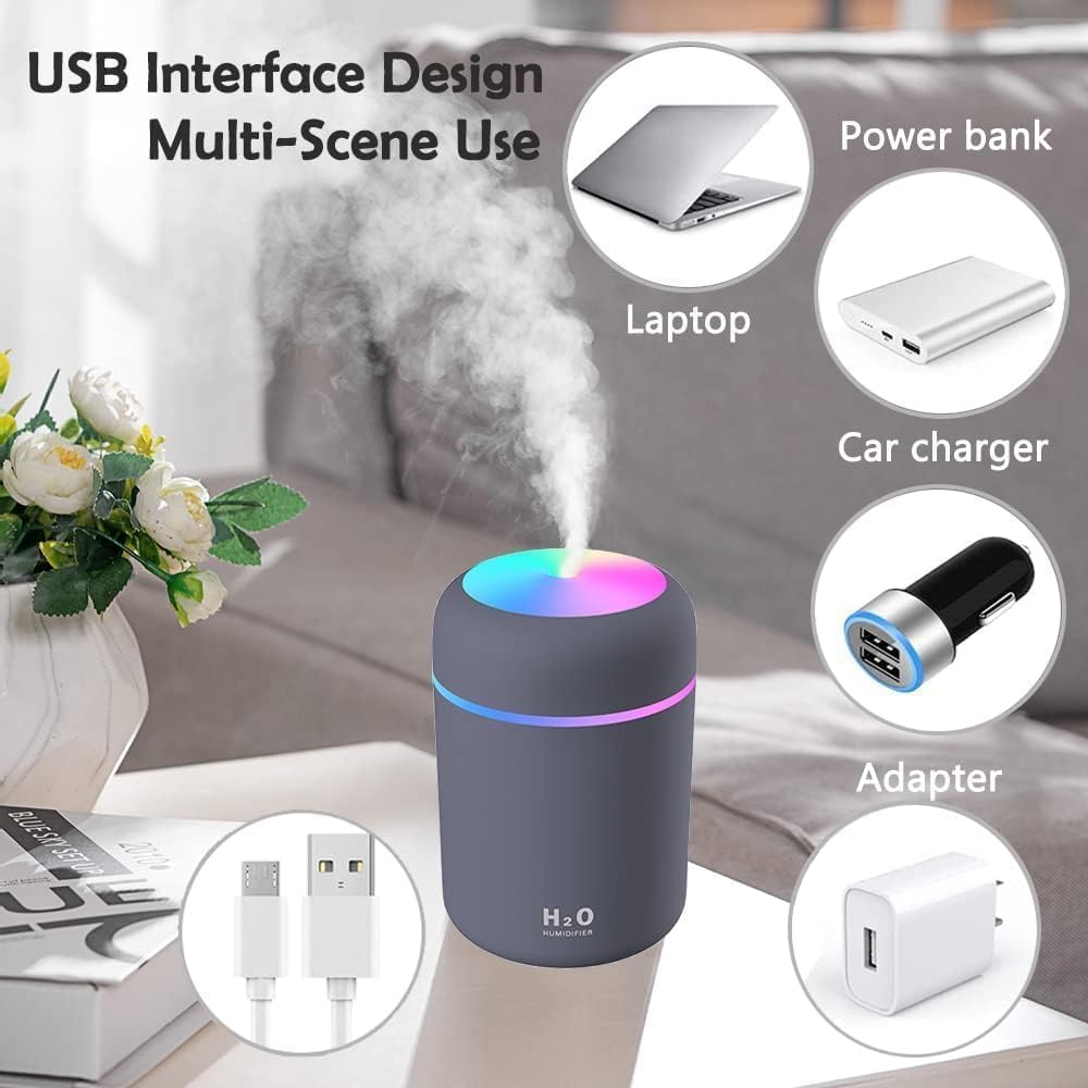 Larrito Wooden Cool Mist Humidifier | Essential Oil Diffuser with Color Changing LED Lights | Aroma Air Humidifier for Home, Office, Car, Baby Room | Auto Shut-Off | Multicolour