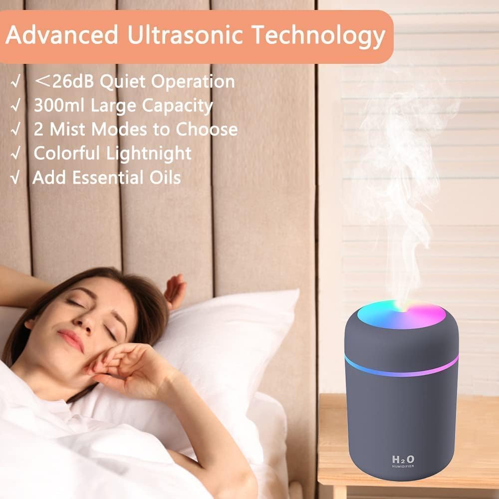 Larrito Wooden Cool Mist Humidifier | Essential Oil Diffuser with Color Changing LED Lights | Aroma Air Humidifier for Home, Office, Car, Baby Room | Auto Shut-Off | Multicolour