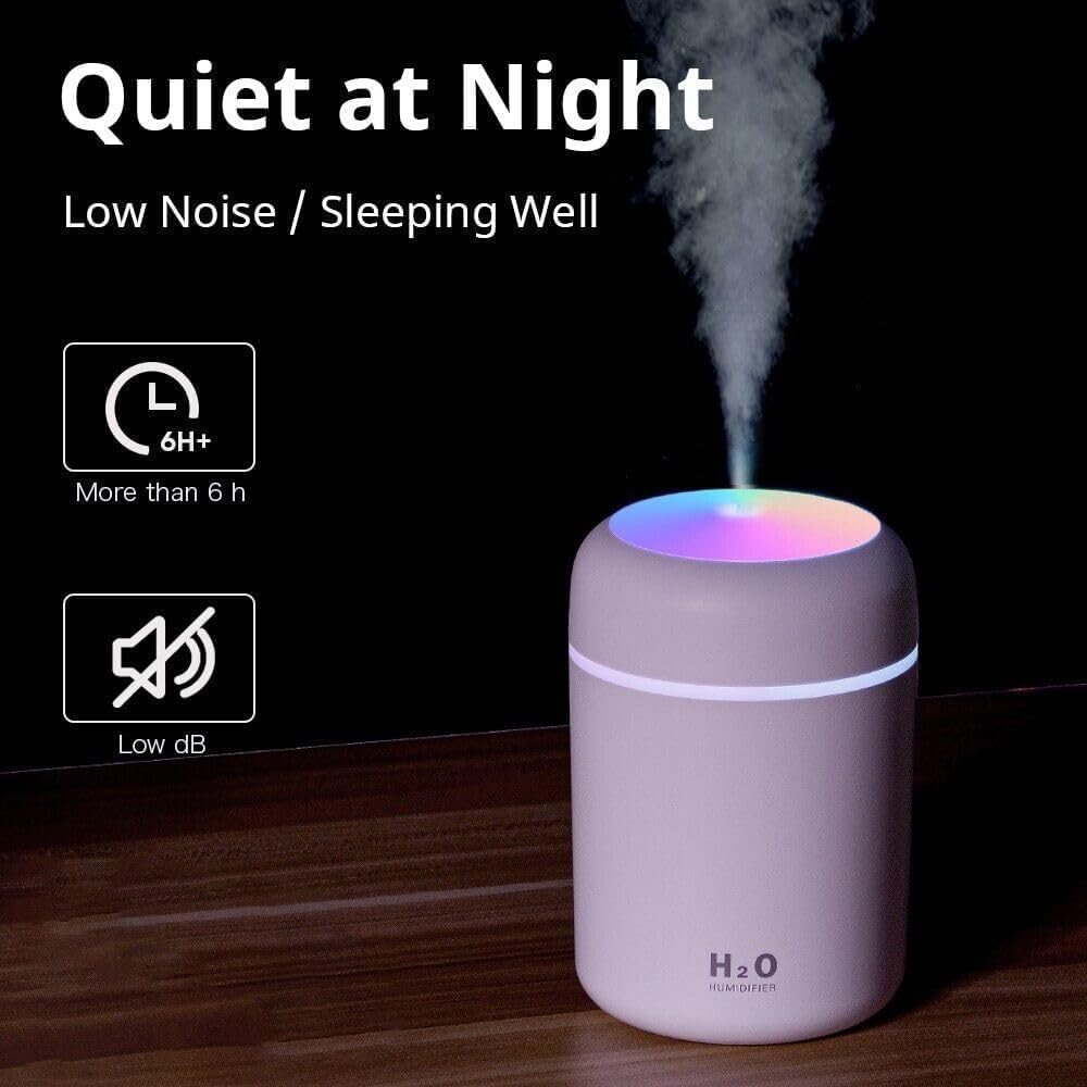Larrito Wooden Cool Mist Humidifier | Essential Oil Diffuser with Color Changing LED Lights | Aroma Air Humidifier for Home, Office, Car, Baby Room | Auto Shut-Off | Multicolour
