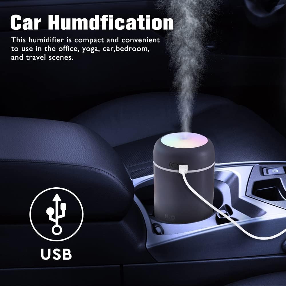 Larrito Wooden Cool Mist Humidifier | Essential Oil Diffuser with Color Changing LED Lights | Aroma Air Humidifier for Home, Office, Car, Baby Room | Auto Shut-Off | Multicolour