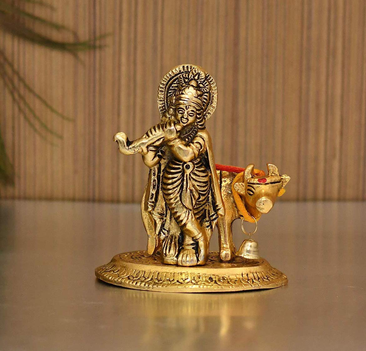 VMMPL- Premium Bhaiya Bhabhi Rakhi Set with Krishna Idol | Handmade Metal Idol, Kundan & Lumba Rakhi, Tilak Set & Greeting Card | Raksha Bandhan Gift Combo