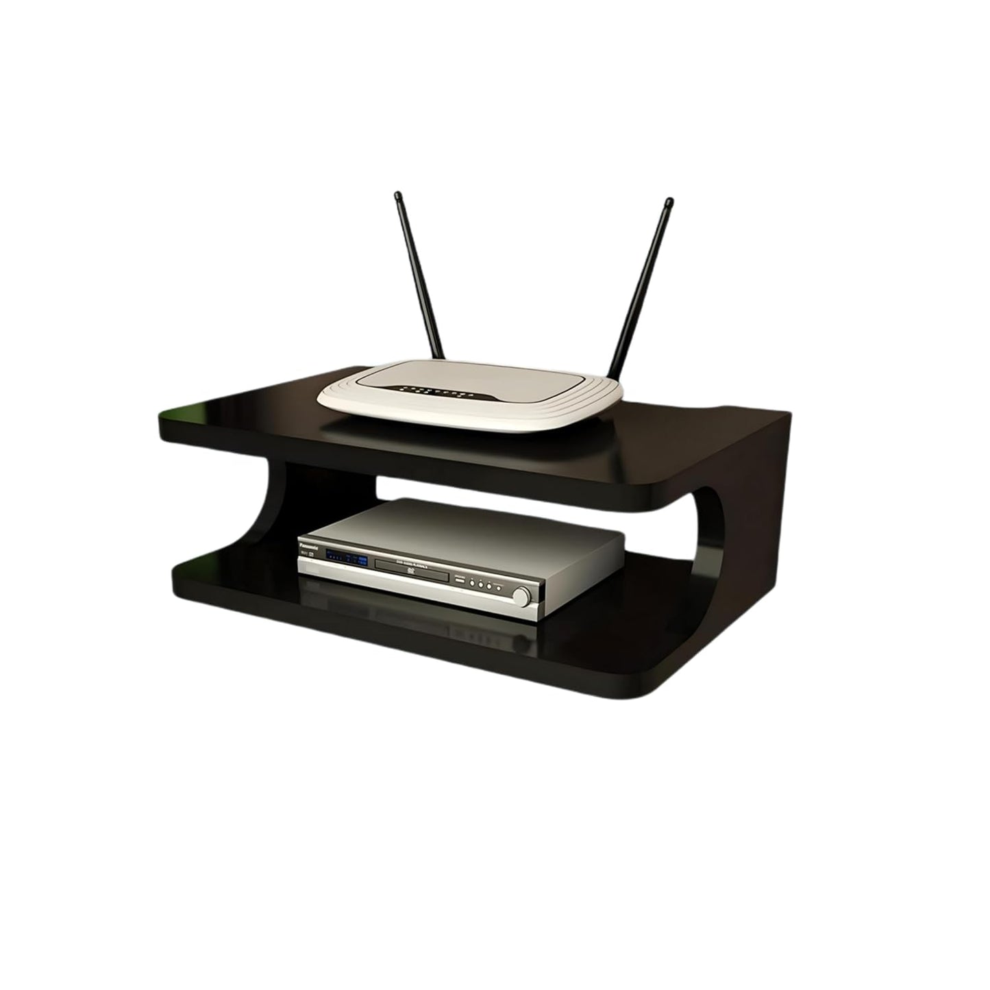 WiFi Router Set Top Box Stand | WiFi Router Holder Wooden Wall Shelves | Wall Mount TV Cabinet Living Room Shelf