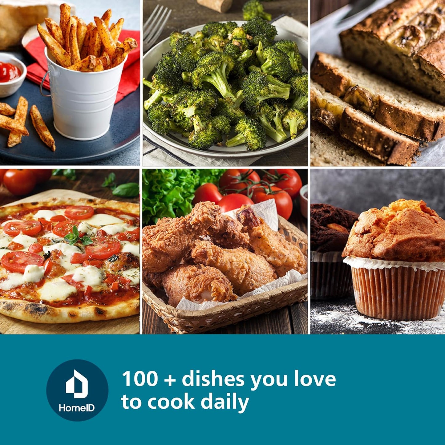 PHILIPS Air Fryer NA120/00 ā 1500W, 4.2L, Rapid Air Technology, 90% Less Fat, 12 Presets, Black