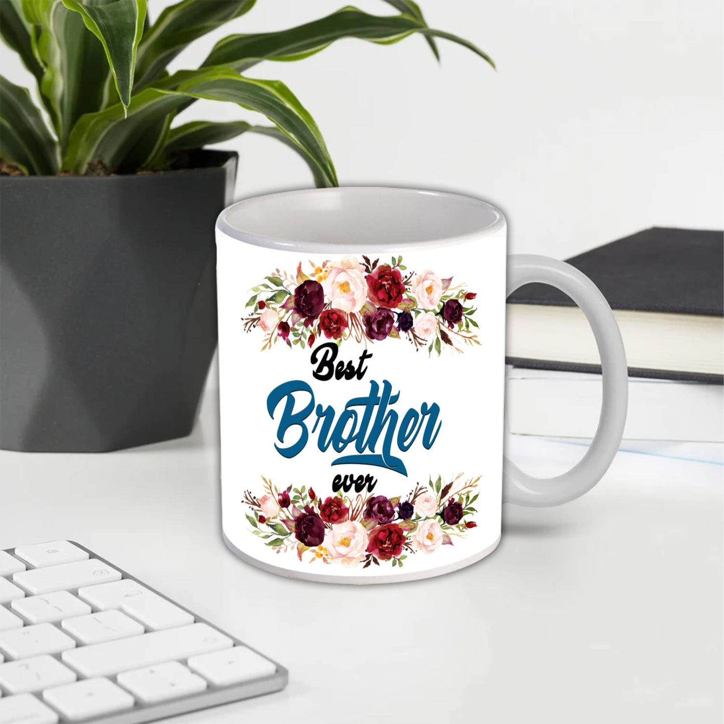 Vmmpl TRENDS Rakhi Gift Combo for Brother β Best Brother Ever Printed Coffee Mug (325ml) with Designer Rakhi, Roli Chandan Set & Rakhi Greeting Card | Raksha Bandhan Gift