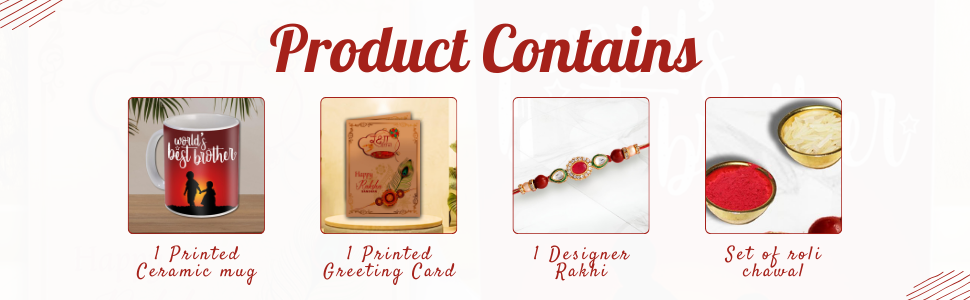 Vmmpl TRENDS Rakhi Gift Combo for Brother β Best Brother Ever Printed Coffee Mug (325ml) with Designer Rakhi, Roli Chandan Set & Rakhi Greeting Card | Raksha Bandhan Gift