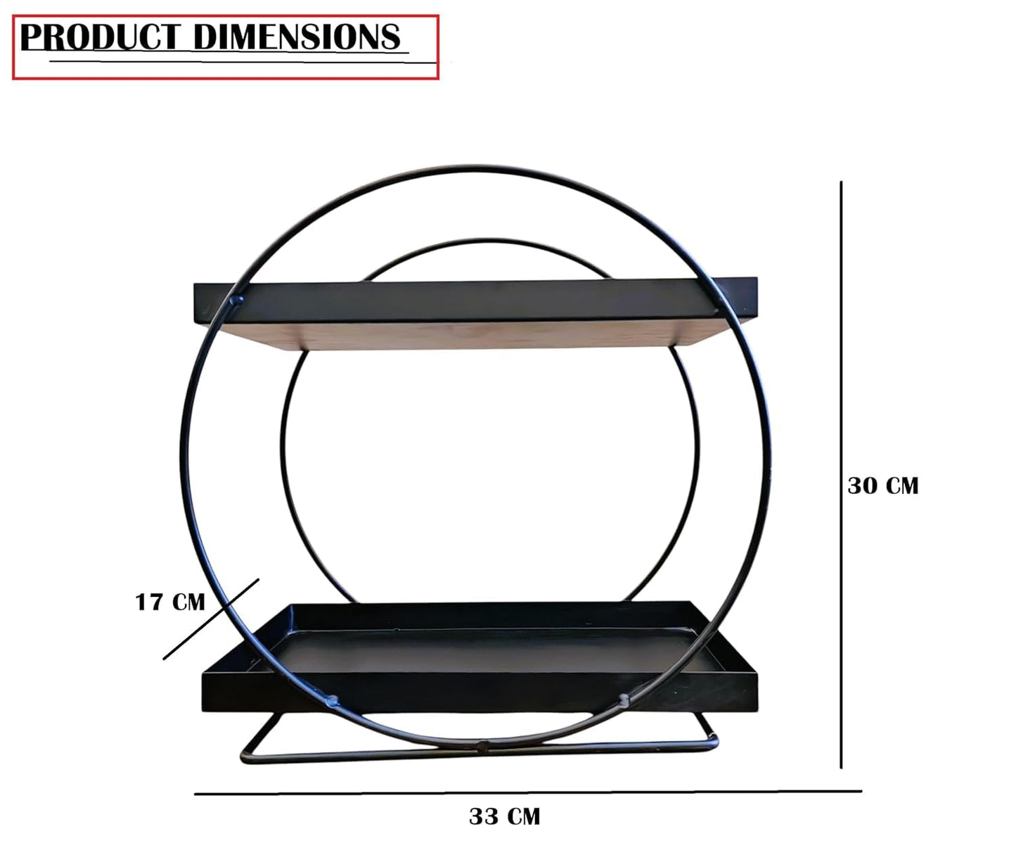12FOR COLLECTION 2-Tier Metal Organizer | Freestanding Countertop Storage Rack for Kitchen, Bathroom, Office (Black)