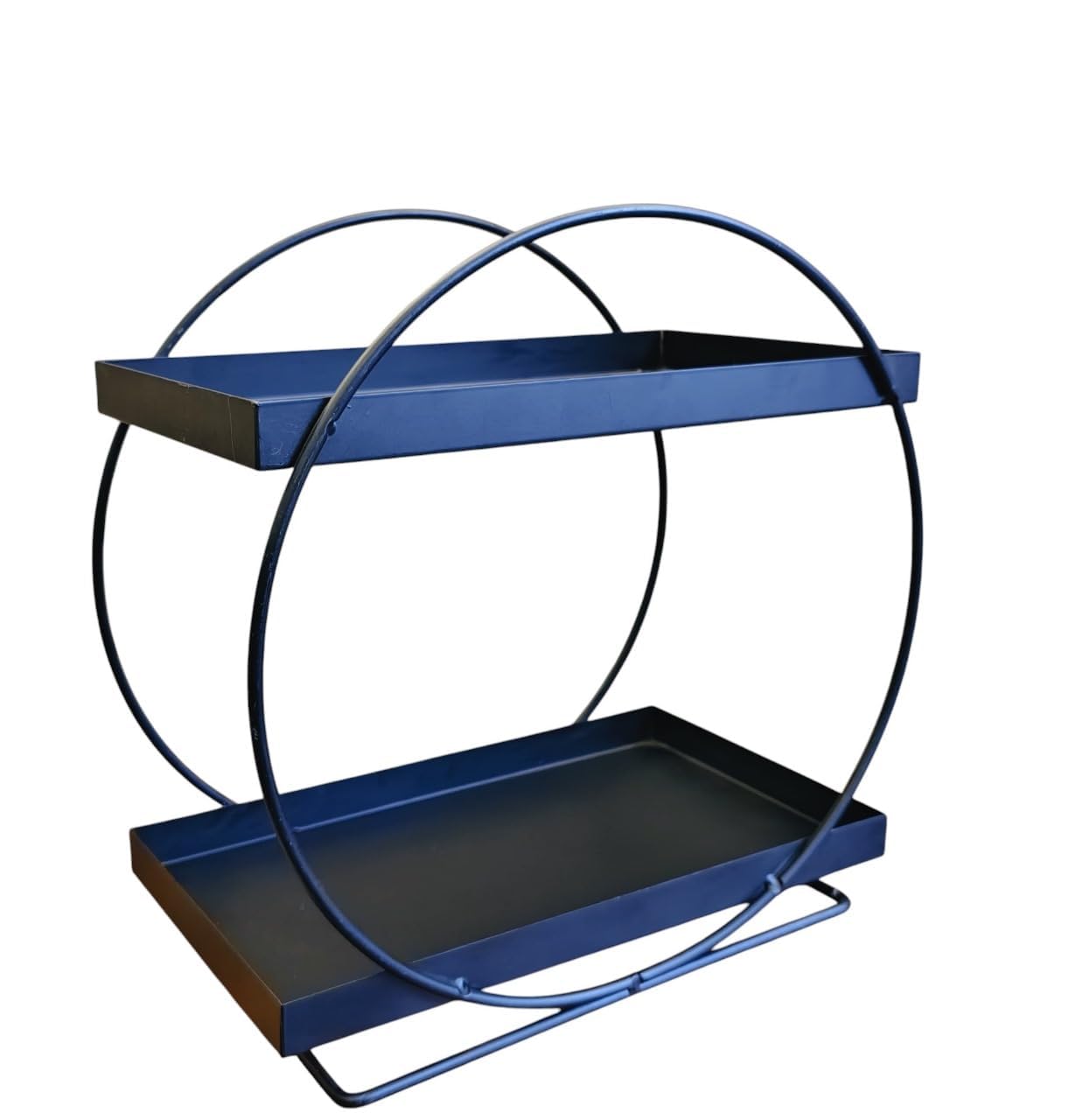 12FOR COLLECTION 2-Tier Metal Organizer | Freestanding Countertop Storage Rack for Kitchen, Bathroom, Office (Black)