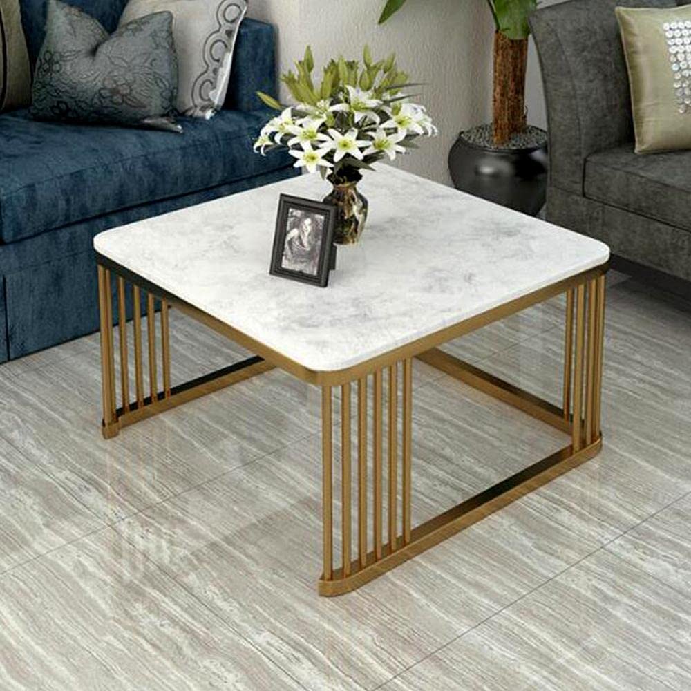 Modern Gold & White Nesting Coffee Table Set β Ereteken ART | Stylish Space-Saving Furniture for Living Room