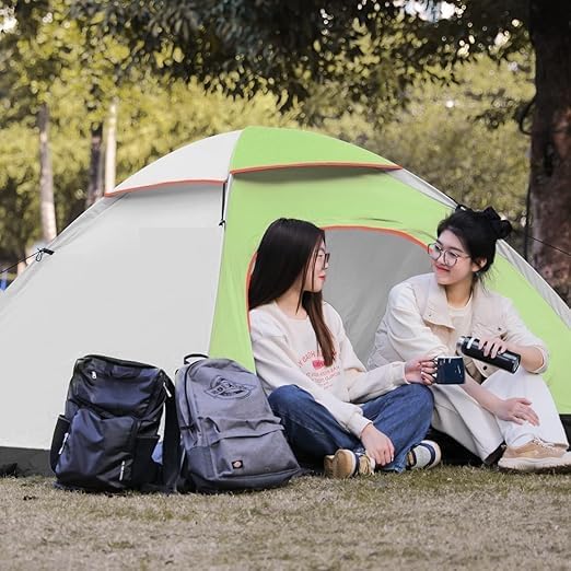 CUATRO 3 Season Dome Tent for Camping & Hiking – 4 Person | Waterproof, Windproof & UV Resistant | Instant Pop-Up, Lightweight with Carry Bag (Multicolor)
