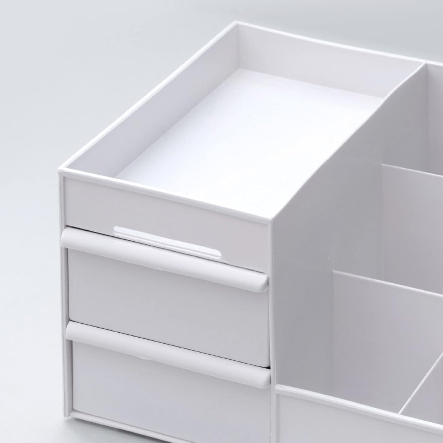 Kitchenwell Cosmetic Organizer with Drawers for Bathroom, Bedroom, Living Room, Kitchen, Dining Room, Office (White,Pack of 1)