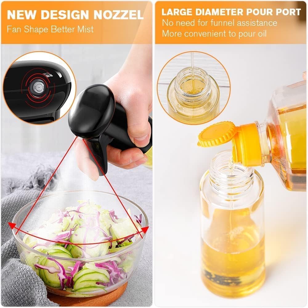 2-in-1 Olive Oil Sprayer and Dispenser Bottle for Kitchen β 500ml Glass Spray Bottle for Healthy Cooking & Salad Dressing