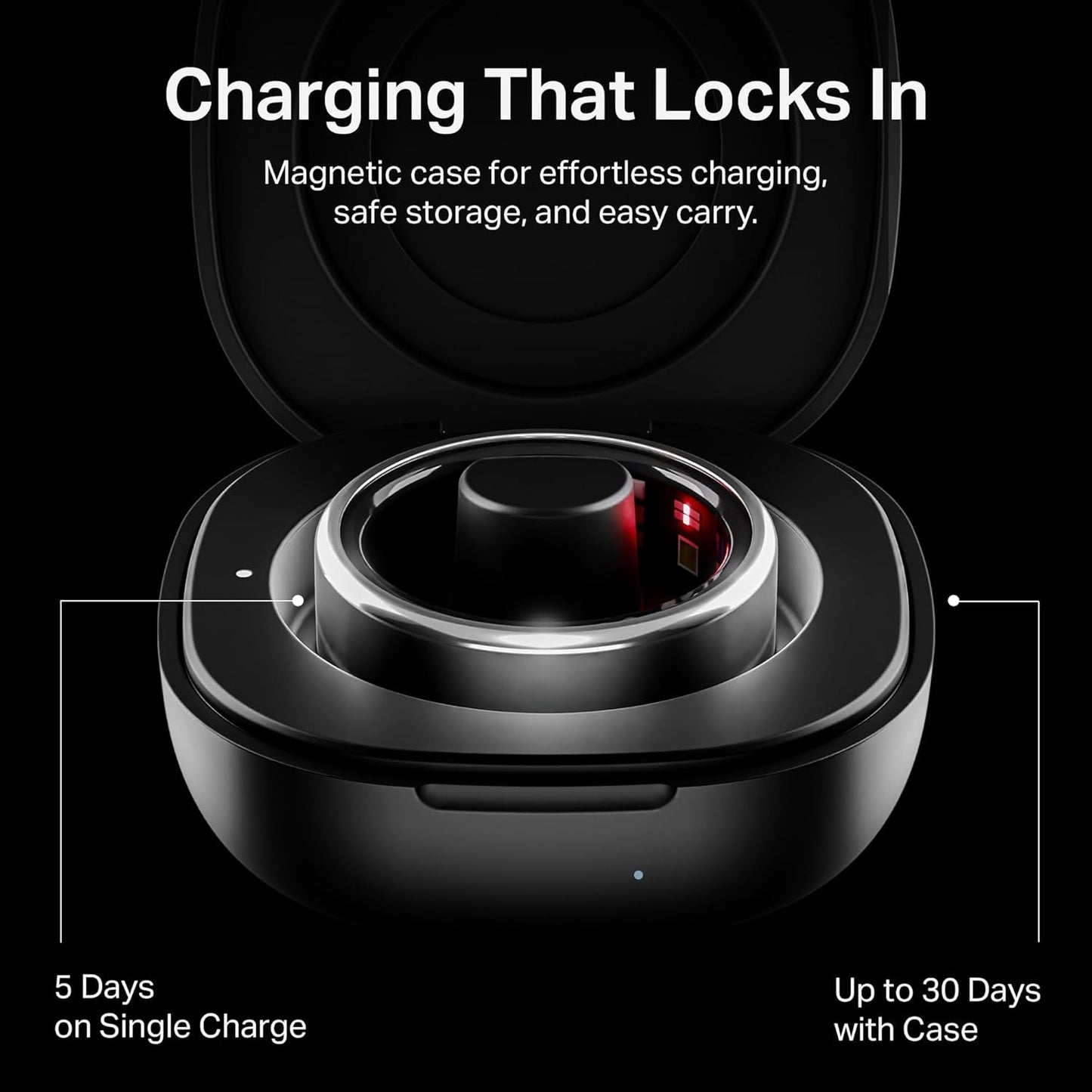 boAt SmartRing Active Plus – Radiant Silver | Auto Health Monitoring | 30 Days Battery | Magnetic Charging Case | Premium Stainless Steel Build