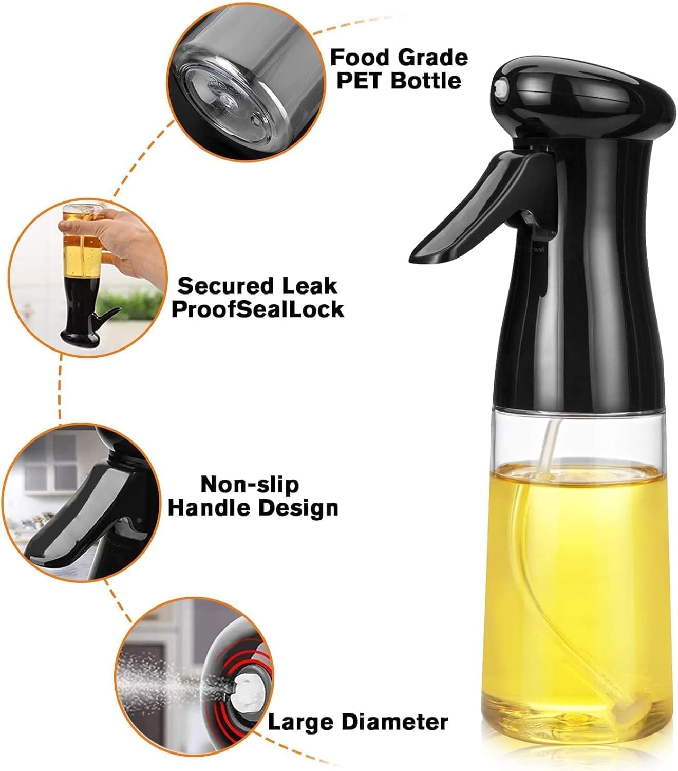 2-in-1 Olive Oil Sprayer and Dispenser Bottle for Kitchen β 500ml Glass Spray Bottle for Healthy Cooking & Salad Dressing