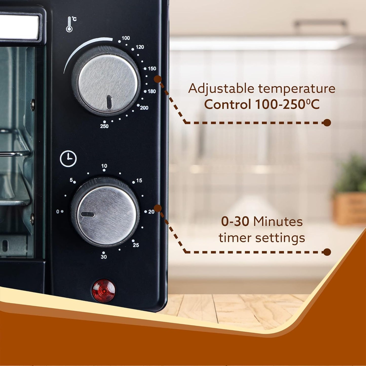 AGARO Marvel 9L Oven Toaster Griller (OTG), 800 Watts, Black – Toast, Bake, Grill & More