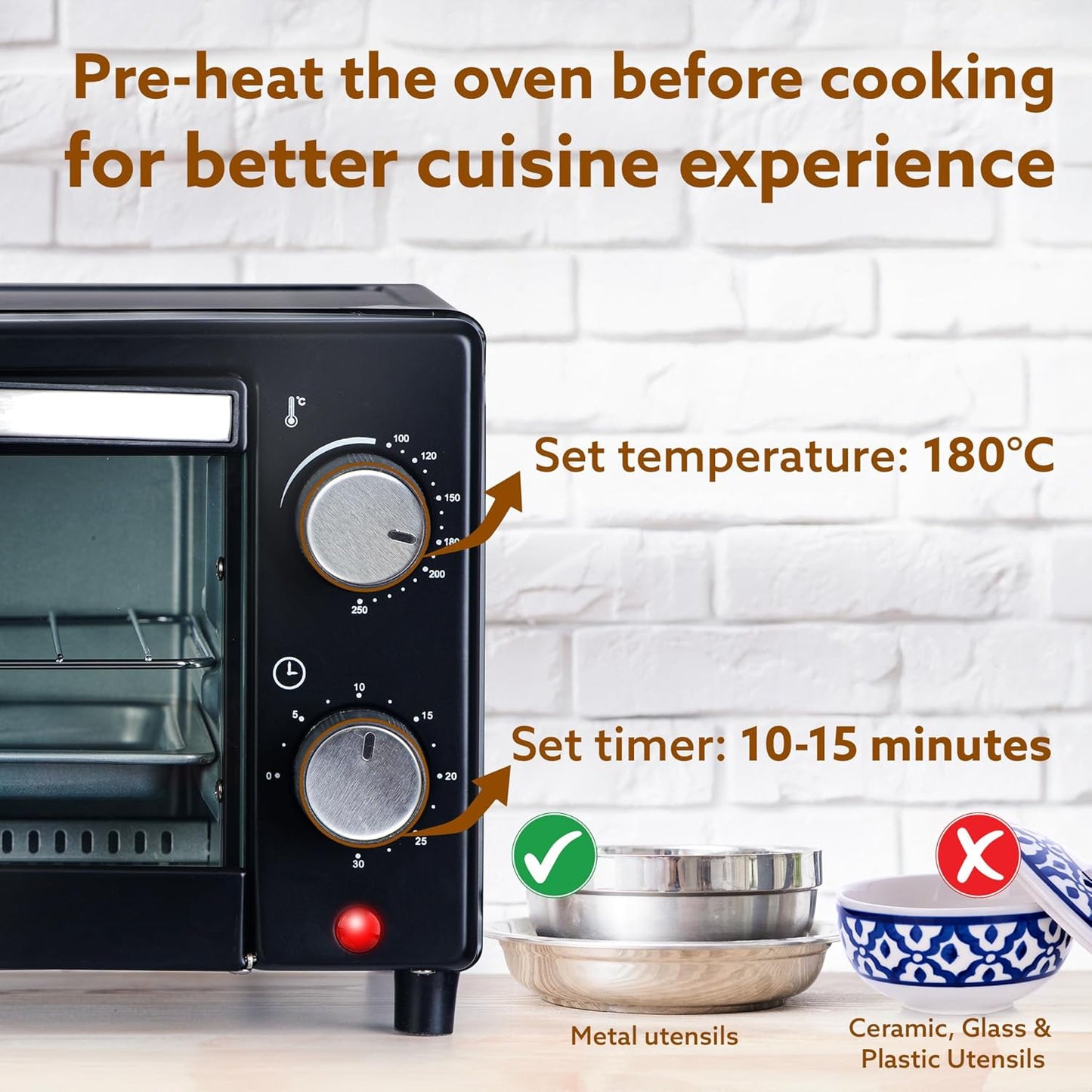 AGARO Marvel 9L Oven Toaster Griller (OTG), 800 Watts, Black – Toast, Bake, Grill & More