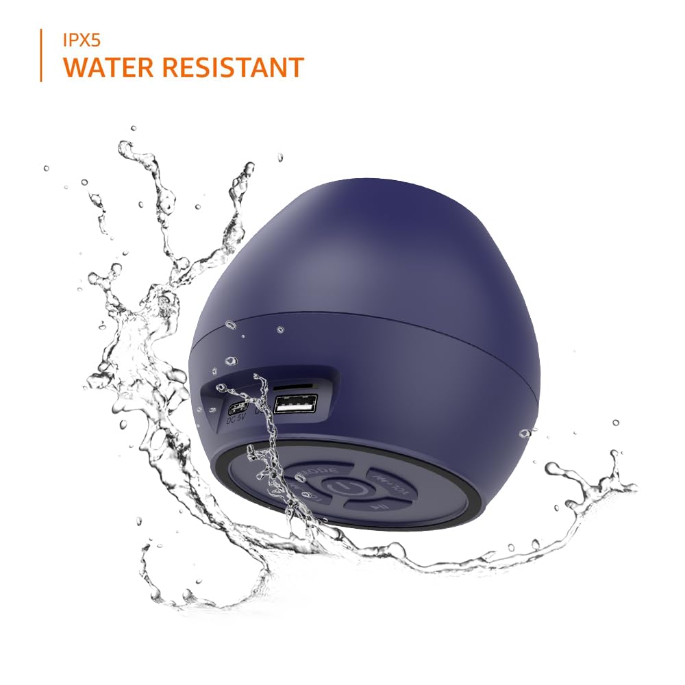 Basics 5W Mini Bluetooth Speaker with 30Hrs Playtime, TWS, Powerful Bass, BT 5.0, MicroSD/USB, IPX5 Waterproof (Blue)