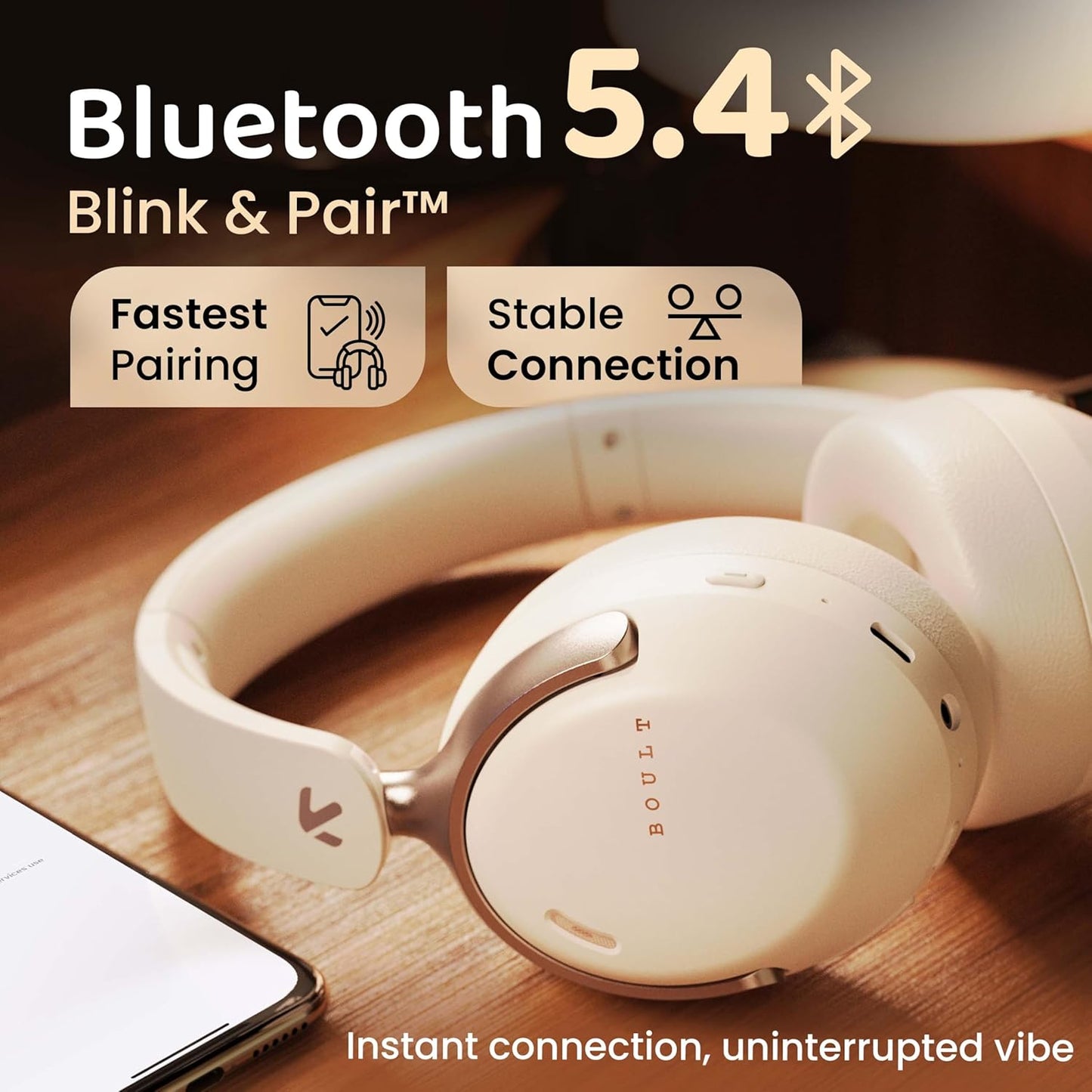 Boult Soniq Over-Ear Bluetooth Headphones – 70H Playtime, ENC Mic, Dual Pairing, and Powerful Bass