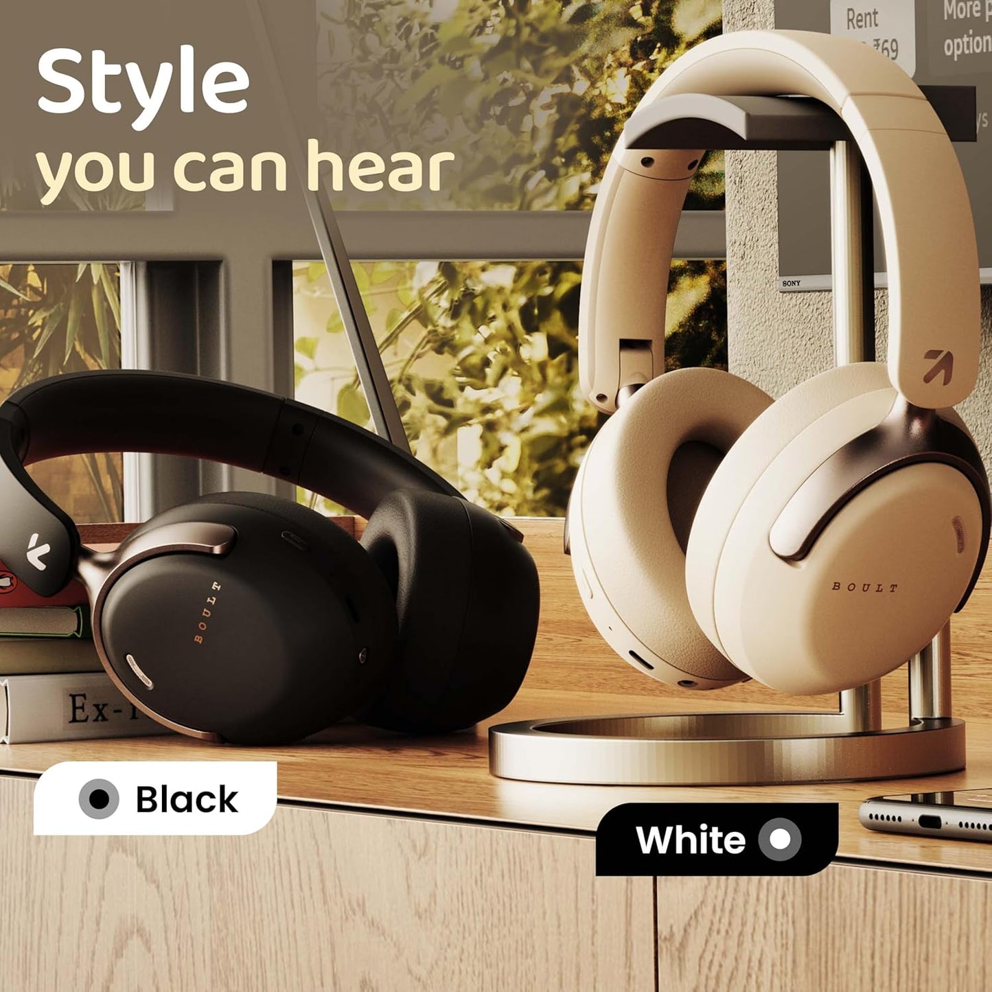 Boult Soniq Over-Ear Bluetooth Headphones – 70H Playtime, ENC Mic, Dual Pairing, and Powerful Bass
