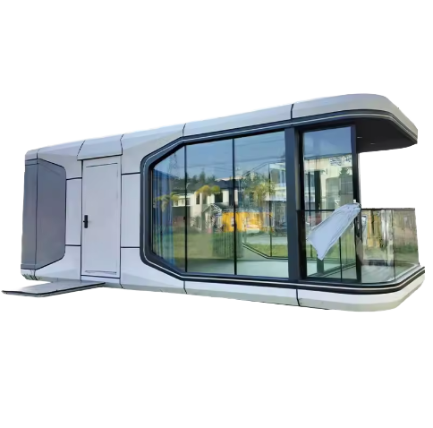 20' White Capsule Container Villa – Luxury Prefab Outdoor Home with Smart Tech