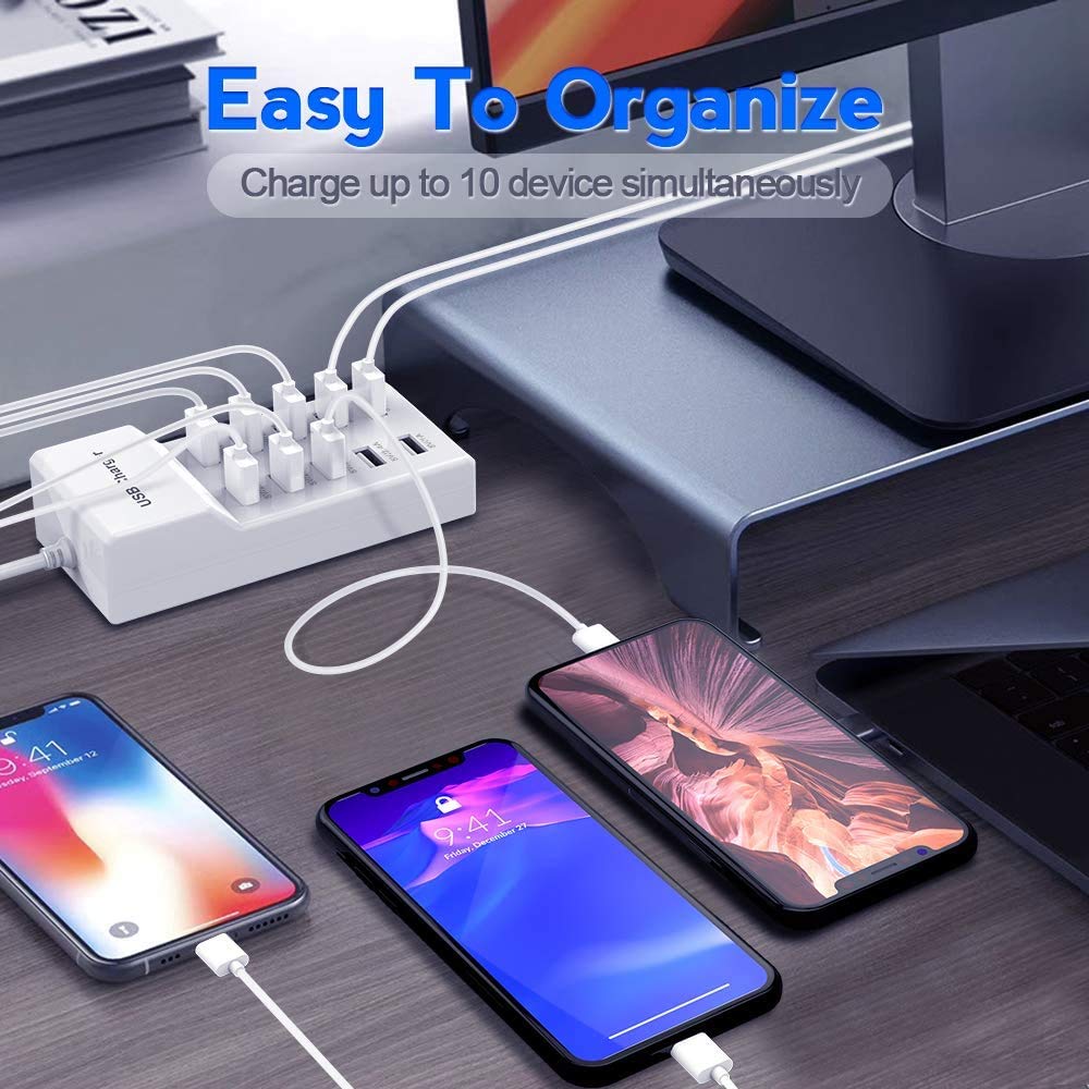 CEZO 10-Port USB Charging Station β Fast, Safe & Smart Charging for All Your Devices