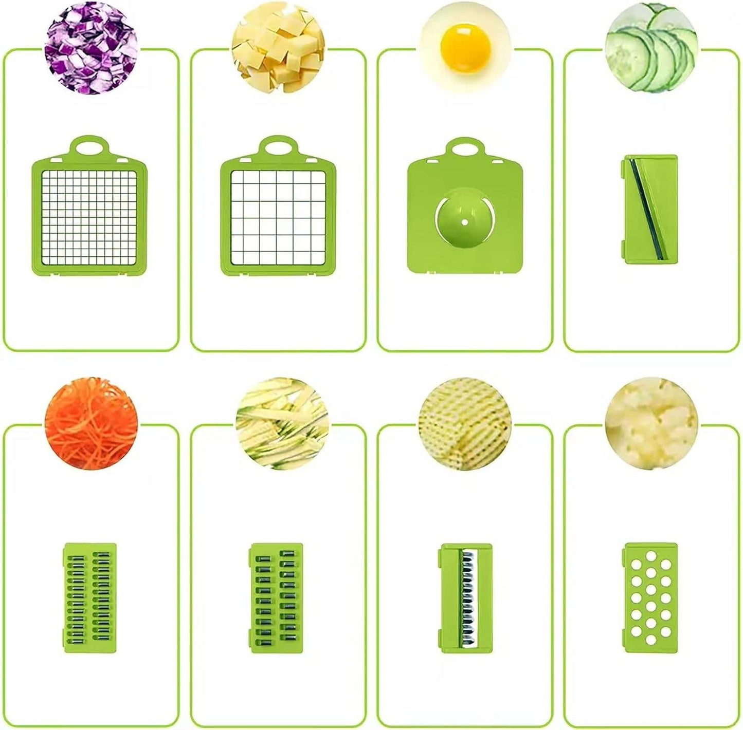 14 in 1 Multipurpose Chopper Fruits & Vegetable Cutters, Grater Peeler Chipser Unbreakable Food Grade Body Easy Push to Clean Button Slicer Dicer Chopper for Kitchen Mandoline Slicer Cutter