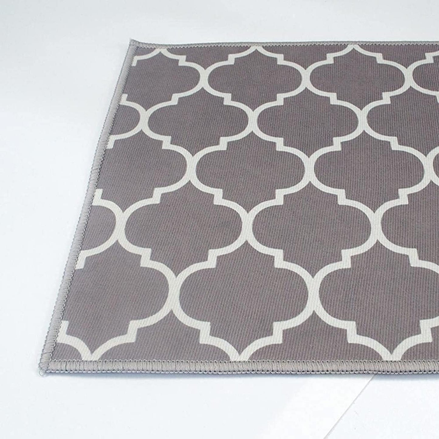 HomeCloud Kitchen Mat Combo | Anti-Slip Velvet Floor Mat Set for Kitchen, Room & Door (TRAP_GREY, 41x122 cm & 41x61 cm, 6mm Thick, Set of 2)