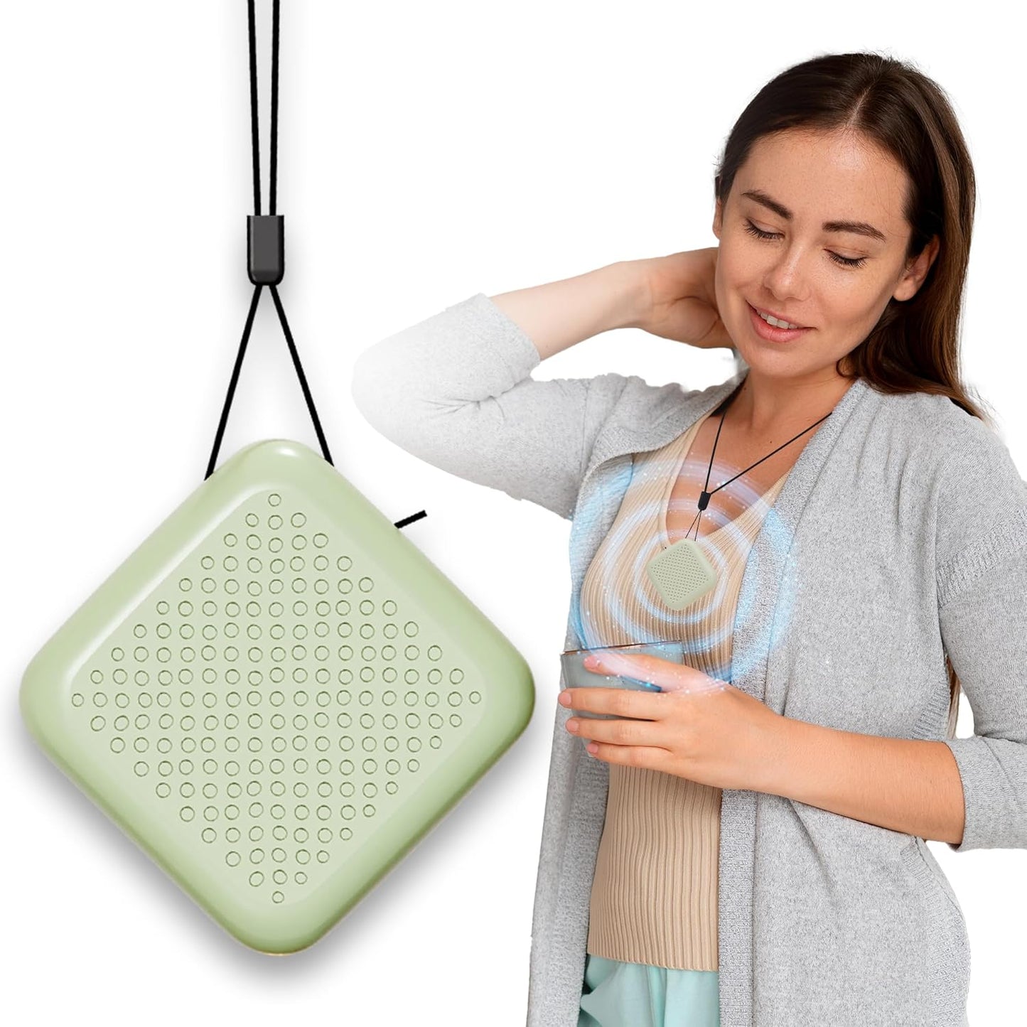 Loopoburq Wearable & Portable Air Purifier β Mint Green | Filterless, Lightweight, Ultra-Quiet | 120 Hours Battery Life