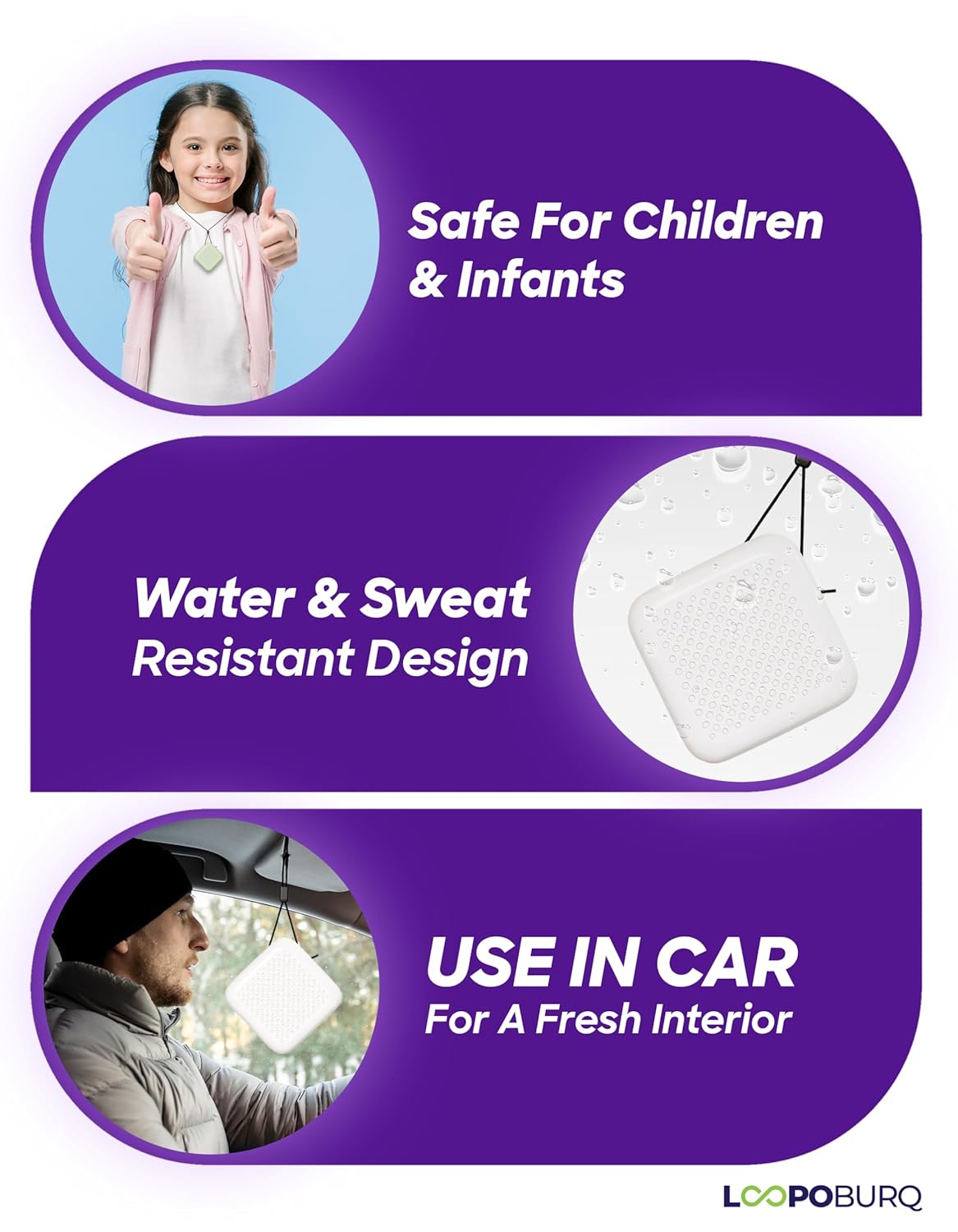 Loopoburq Wearable & Portable Air Purifier β Mint Green | Filterless, Lightweight, Ultra-Quiet | 120 Hours Battery Life