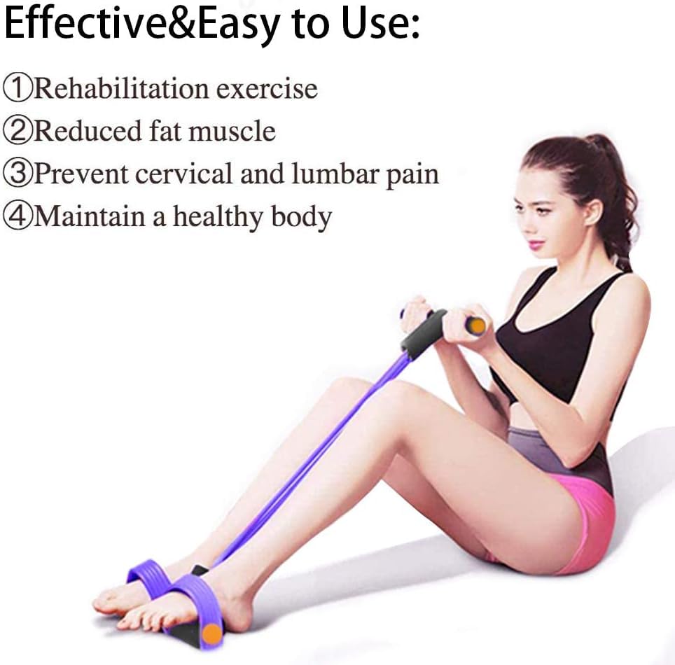 McFarlane Natural Rubber Pull Reducer Training Bands | 4 Tubes Body Trimmer Pedal Exerciser for Home Workout | Unisex (Multicolour)