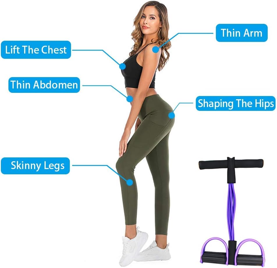 McFarlane Natural Rubber Pull Reducer Training Bands | 4 Tubes Body Trimmer Pedal Exerciser for Home Workout | Unisex (Multicolour)