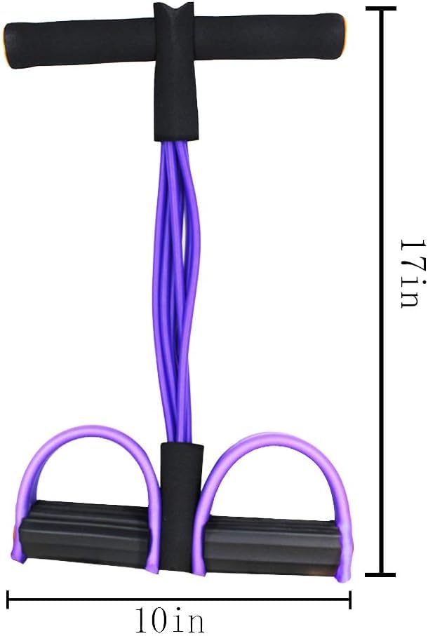 McFarlane Natural Rubber Pull Reducer Training Bands | 4 Tubes Body Trimmer Pedal Exerciser for Home Workout | Unisex (Multicolour)