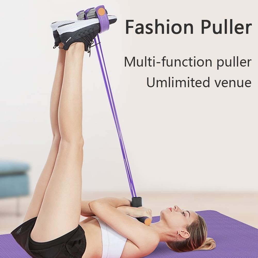 McFarlane Natural Rubber Pull Reducer Training Bands | 4 Tubes Body Trimmer Pedal Exerciser for Home Workout | Unisex (Multicolour)