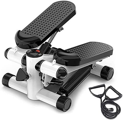 FLOVTRIX Portable Mini Stepper Machine with Adjustable Resistance Bands & LCD Monitor Tone Legs, Thighs, Waist, and Buttocks | Cardio Fitness for Home & Gym | Unisex Workout Equipment