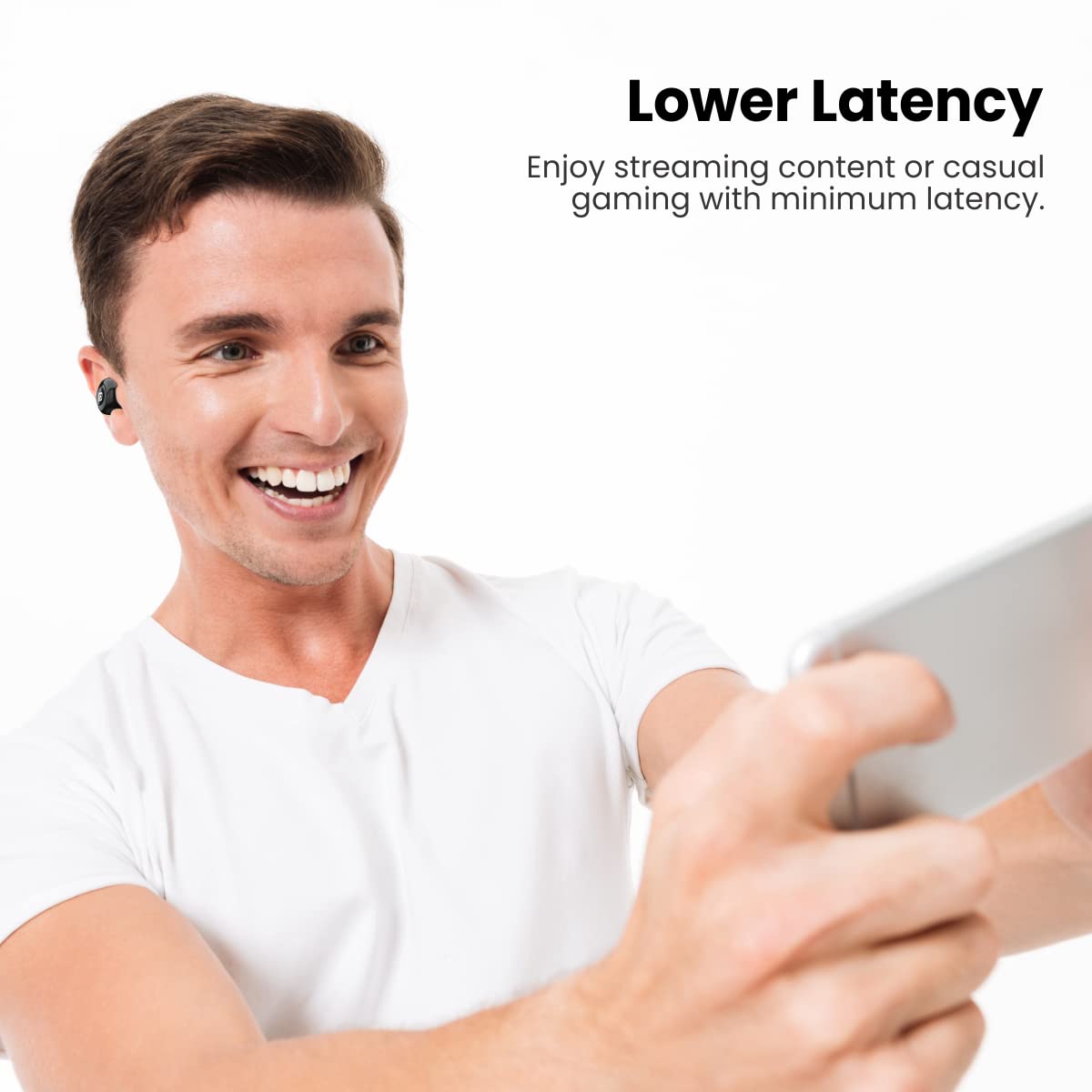 Portronics Harmonics Twins S3 TWS Bluetooth 5.2 Earbuds | 20 Hrs Playtime | 8mm Drivers | Lightweight In-Ear Design | Touch Controls | Type-C Charging | IPX4 Water Resistant (Black)