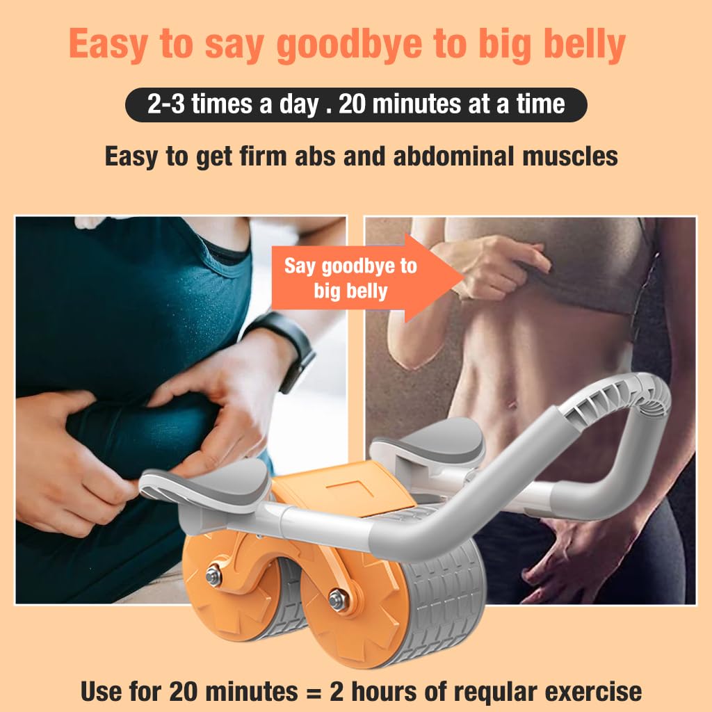 Proberos® Ab Roller Set with Counter & Silent Knee Pad | Premium Ab Roller with Elbow Support & Phone Holder for Core, Fitness & Home Workout
