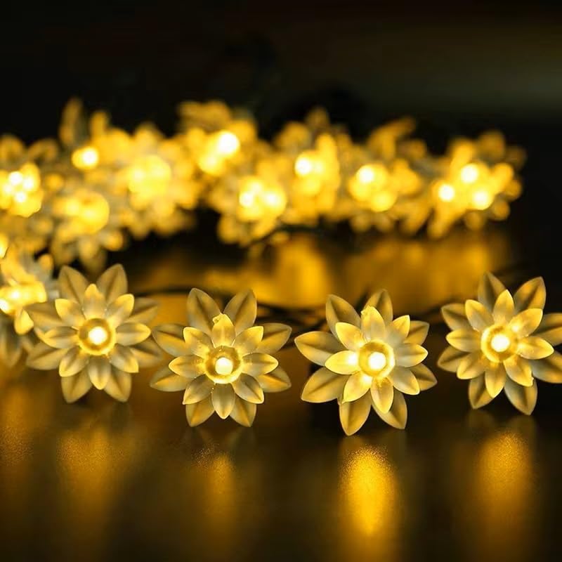 VMMPL 25 LED Lotus String Lights β Warm White | Home Decoration Diwali Lights