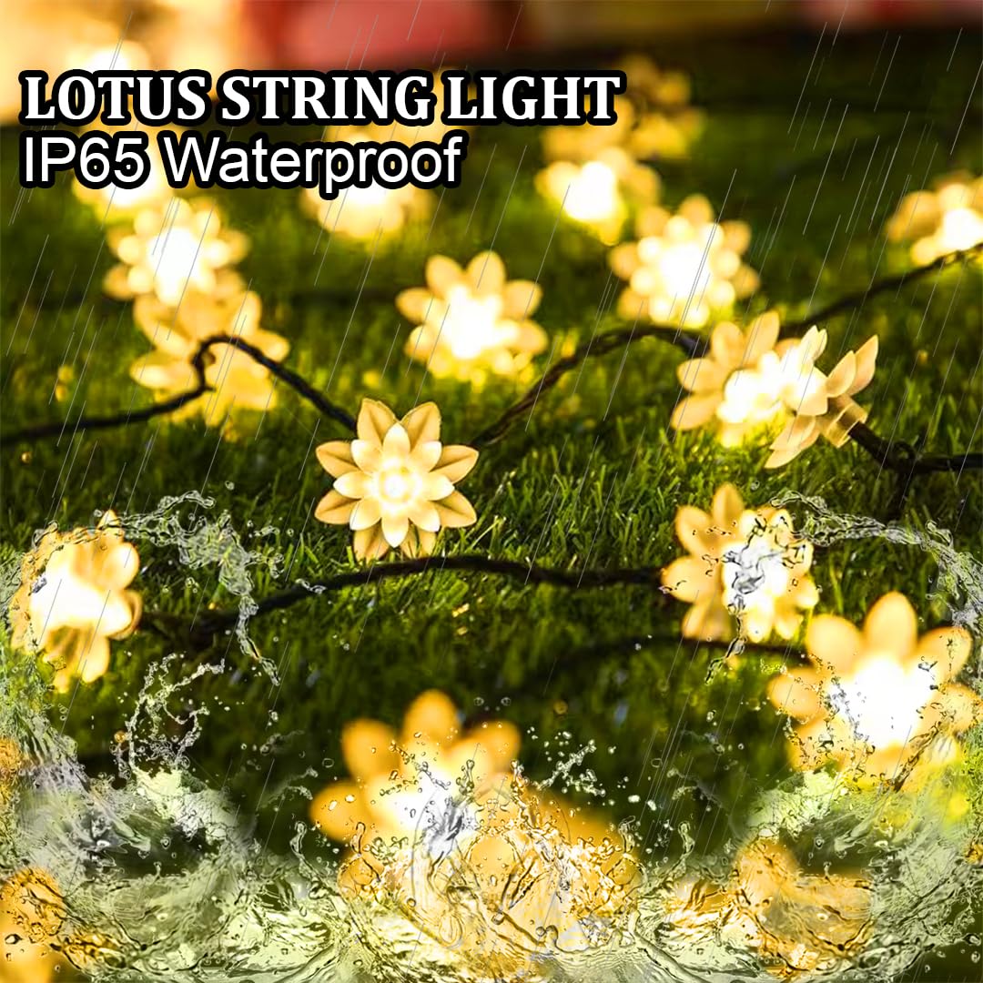 VMMPL 25 LED Lotus String Lights β Warm White | Home Decoration Diwali Lights