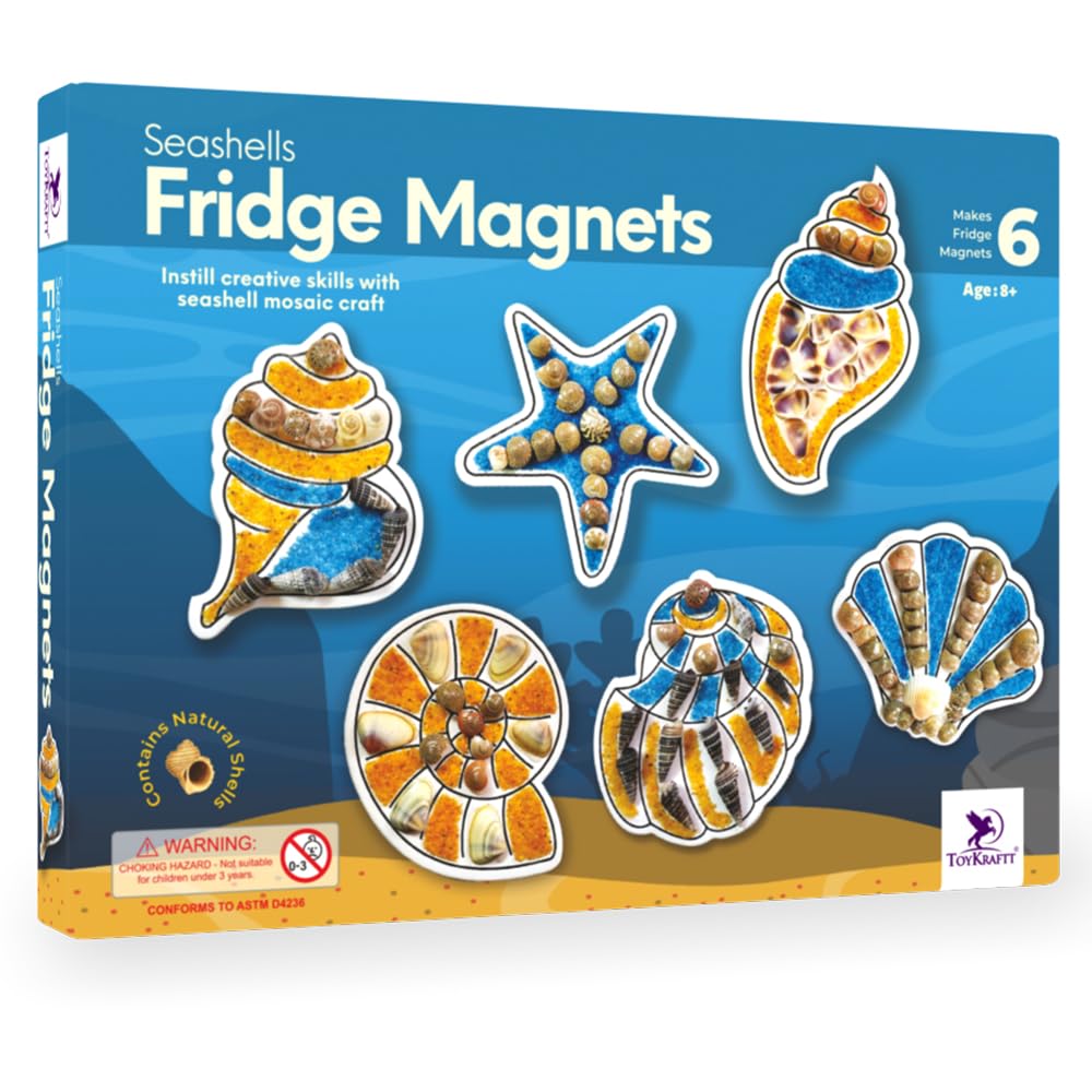 VMMPL Art N Craft Kit for Kids β Seashells Fridge Magnets | Creative DIY Toys | Nature-Themed Kids Activity for 8+ Years