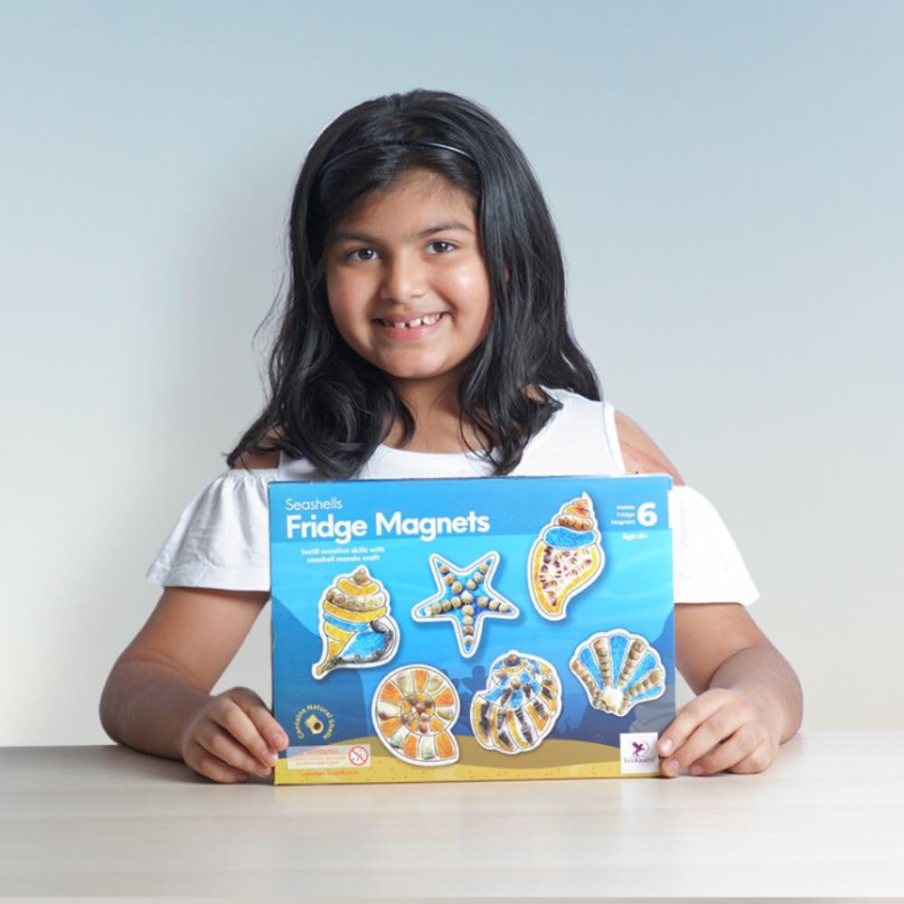 VMMPL Art N Craft Kit for Kids β Seashells Fridge Magnets | Creative DIY Toys | Nature-Themed Kids Activity for 8+ Years