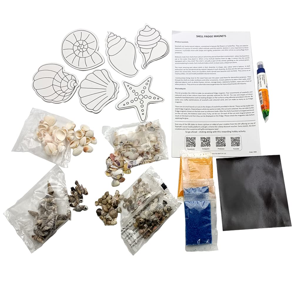 VMMPL Art N Craft Kit for Kids β Seashells Fridge Magnets | Creative DIY Toys | Nature-Themed Kids Activity for 8+ Years
