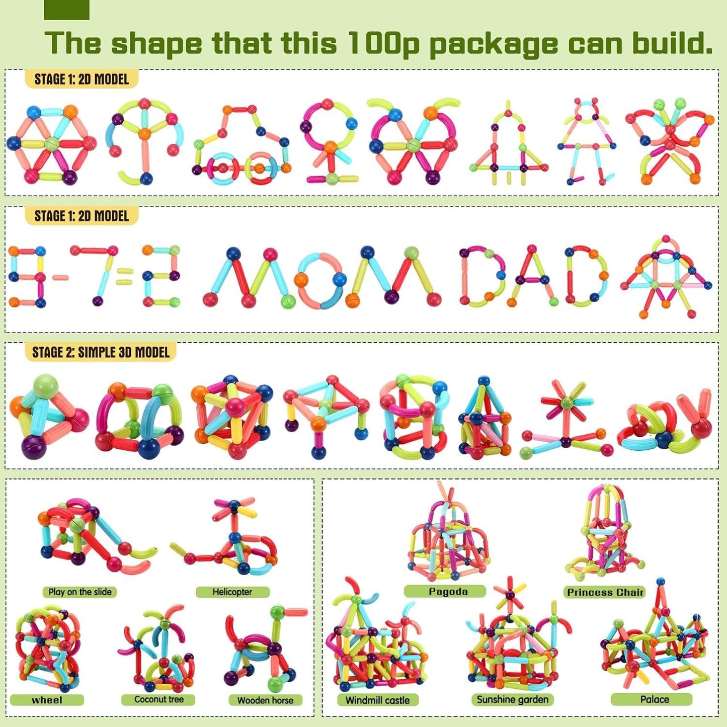 VMMPL Magnetic Sticks Game Kids Toy β 36pcs Learning Magnetic Building Blocks for Toddlers & Kids (Age 3+)