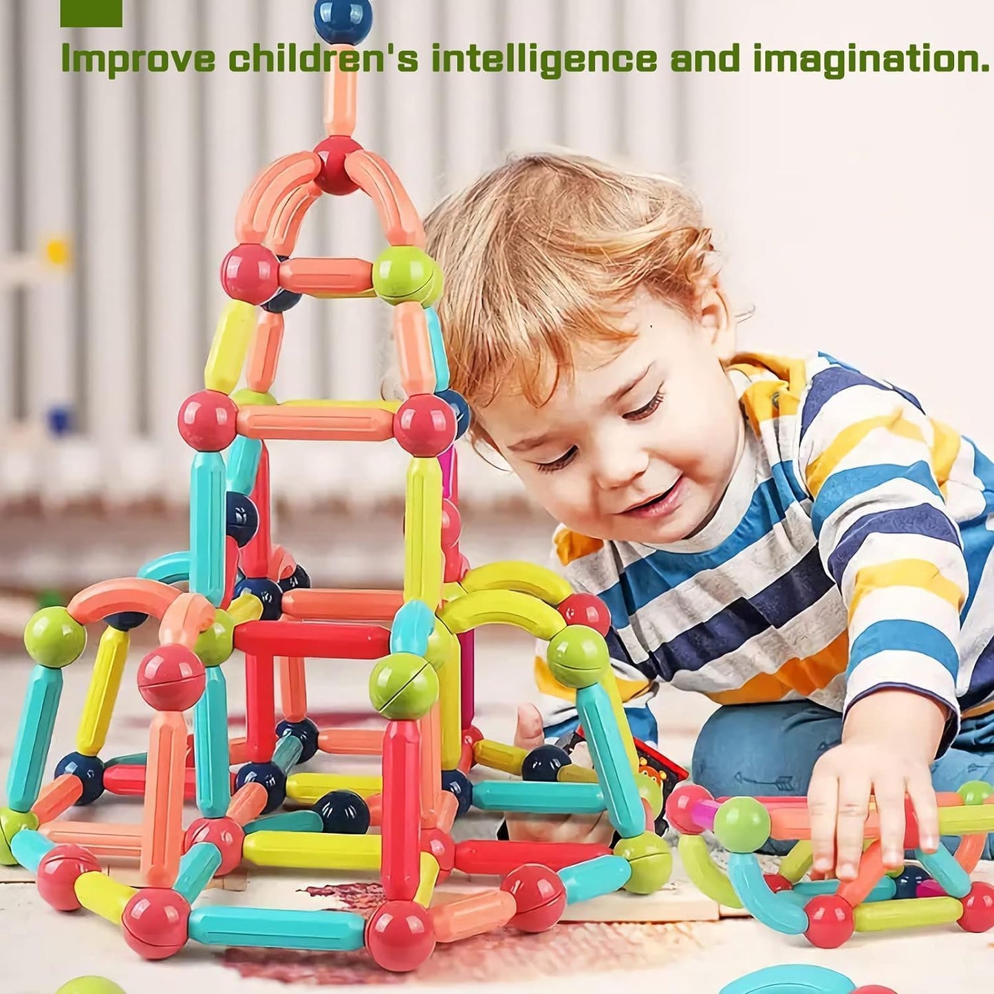 VMMPL Magnetic Sticks Game Kids Toy β 36pcs Learning Magnetic Building Blocks for Toddlers & Kids (Age 3+)