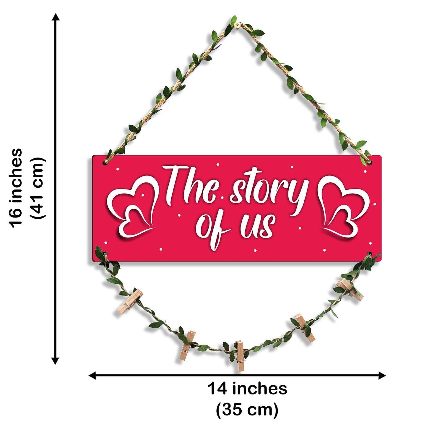 VMMPL Wooden Photo Frame Wall Hanging for Bedroom & Home Decoration | Rectangular Framed Clip Photo Holder for Wall Decor