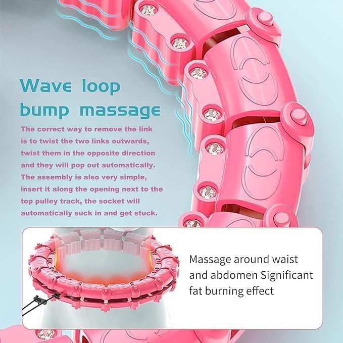 DPCR Weighted Hula Hoop for Adults - 24 Detachable Knots | Infinity Smart Fitness Hoop for Weight Loss & Massage – Multi Color